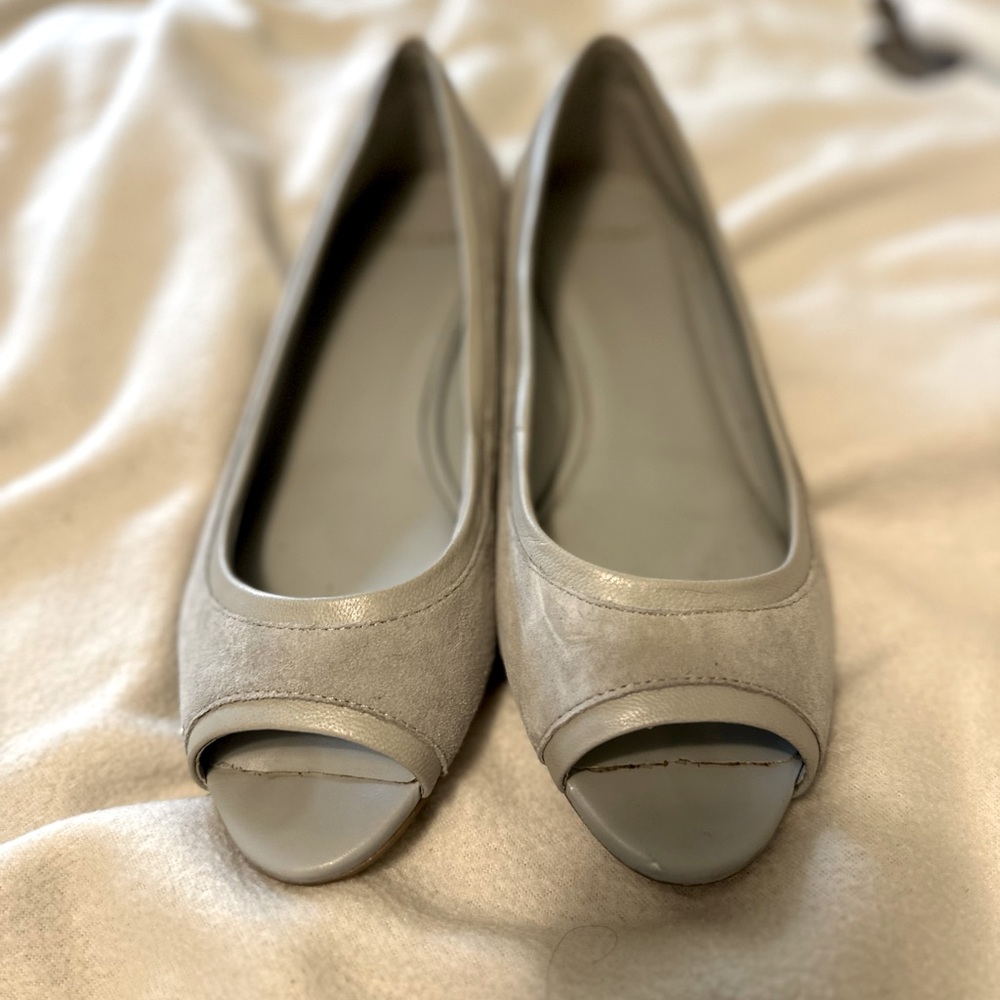 peeptoe cole hann wedge shoes